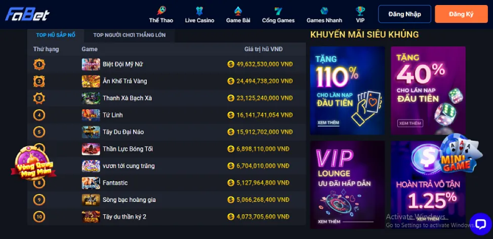 Hoàn trả cá cược thể thao và casino 88betwin